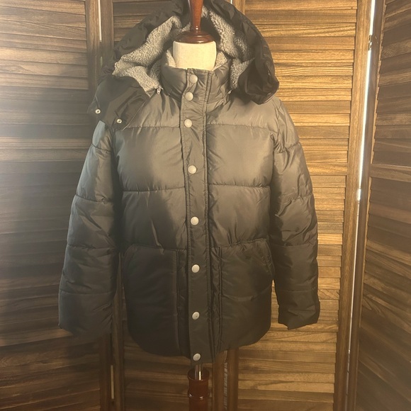 Kids Gray to Black Puffer Jacket - Picture 1 of 4